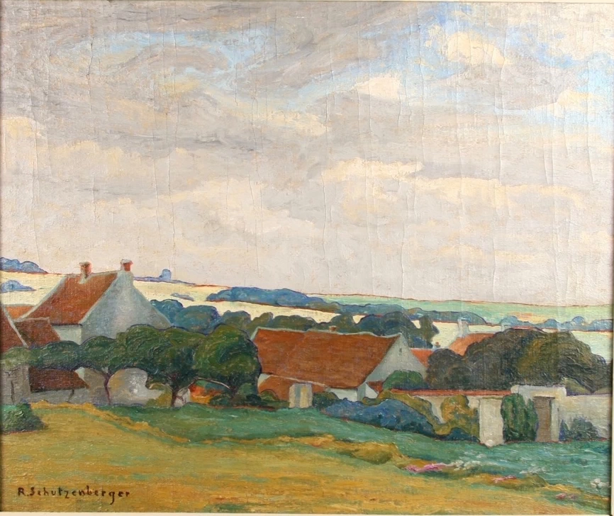 René Schützenberger - Paesaggio con case